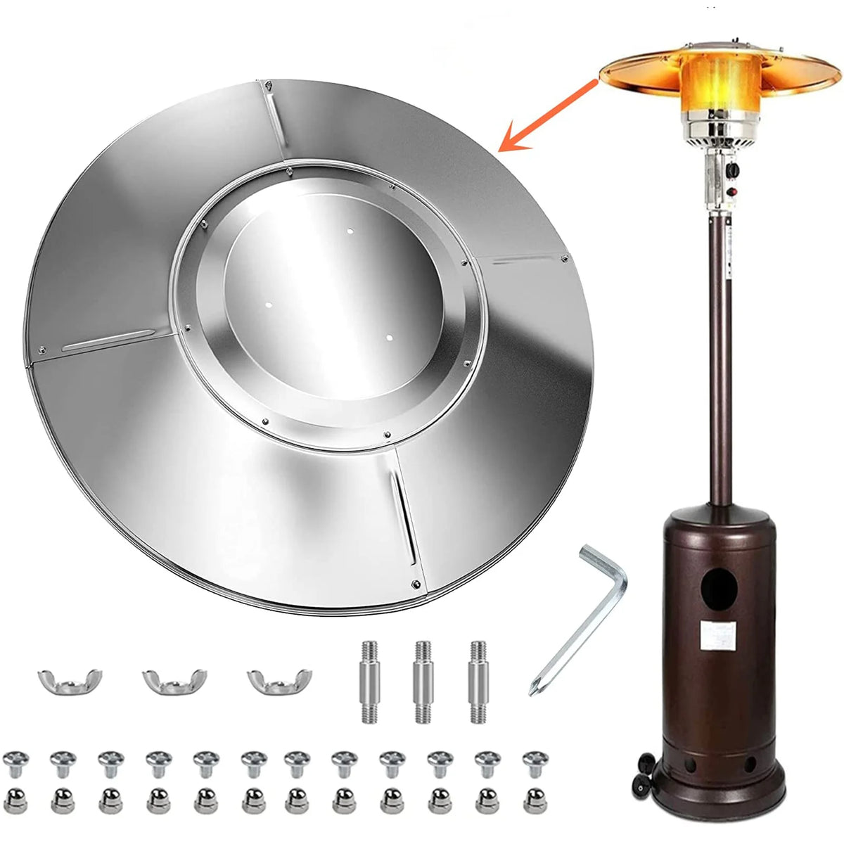 Fireplace Heat Deflector Patio Heater Reflector Adjustable Heat