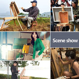 AOOKMIYA Portable Folding Durable French Table Easel Wooden Stand for Drawing Oil Paints Sketch Box Tripod Painting Easel for The Artist