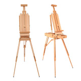 AOOKMIYA Portable Folding Durable French Table Easel Wooden Stand for Drawing Oil Paints Sketch Box Tripod Painting Easel for The Artist