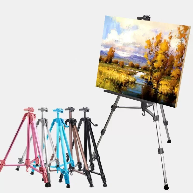 Generic Tripod Floor Standing Easel For Painting Canvas Pink