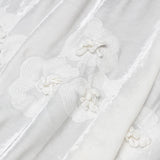 Pure white silk velvet three-dimensional jacquard embroidery spring dress clothing custom fabric