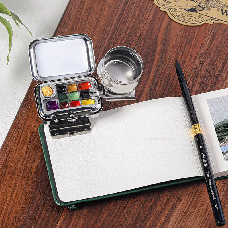 Schmincke 10/16 Travel Watercolour Paint Set Mini Portable Paint Box W –  AOOKMIYA