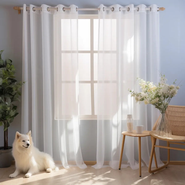 Shading Solid White Sheer Curtains for Living Room Decoration Window Curtains for Kitchen Modern Tulle Voile Organza Curtains