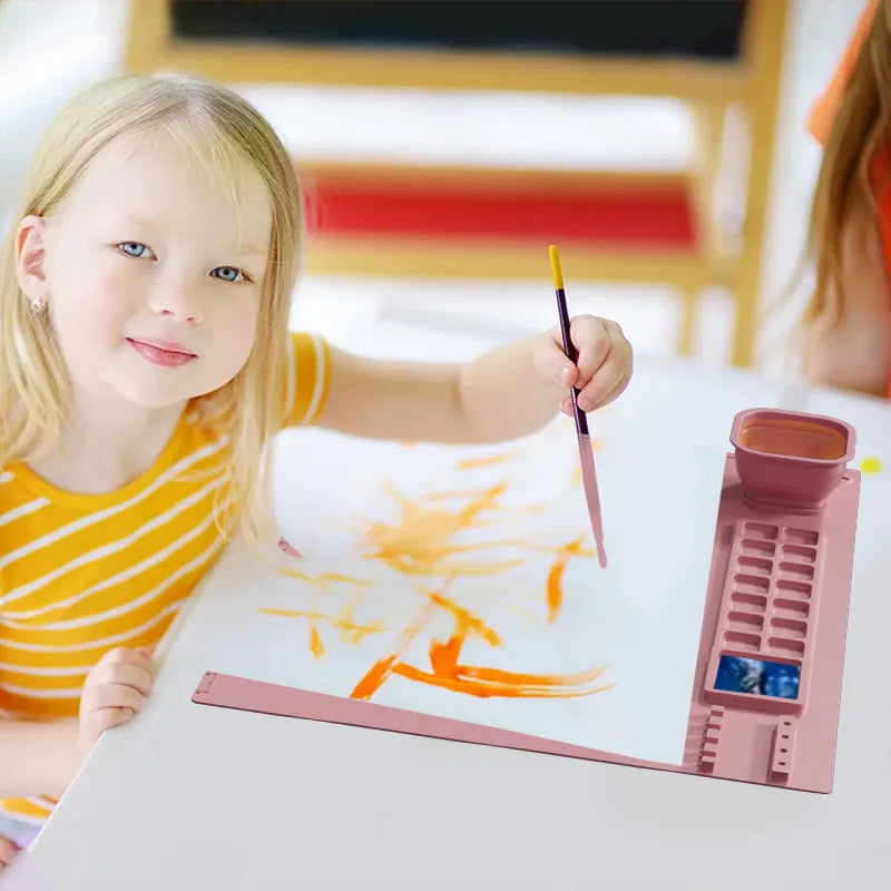1pc Blue Silicone Painting Mat Children's Art Mat Washable