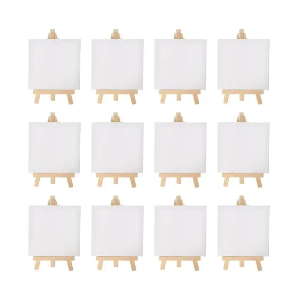 AOOKMIYA Small Inch X3 Craft Set Inch Painting 5 Canvas For 12pcs Table Drawing Mini Kids +3 Artists Inch Easel School Mini Easel
