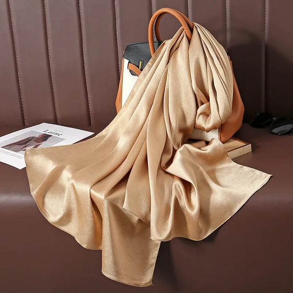 Solid Color Luxury Fashion Women Hijab Scarf Long Silk Soft Comfortable Scarves Shawl Muffler Neckerchief Outdoors Bandanna Lady