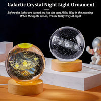 USB LED Night Light Galaxy Crystal Ball Table Lamp 3D Planet Moon Lamp Bedroom Home Decor for Kids Party Children Birthday Gifts