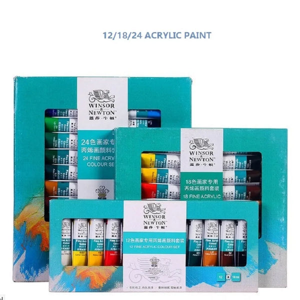 WINSOR&NEWTON 12/18/24 colors Acrylic Paints ART fine painting supplies 10ml/piece