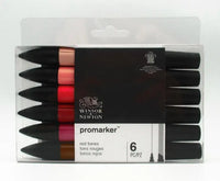WINSOR & NEWTON Promarker Set Twin Tip Alcohol Based Marker Pens 6 Colors & 12 Colors Design Professional Marker For Artists