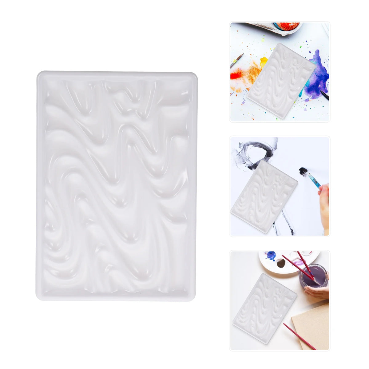 AOOKMIYA Wave Palette Porcelain Paint Painting Board Gouache Tray Rack