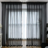 White/Grey Tulle Curtains for Living Room Children Bedroom Window Decoration Modern Chiffon Solid Sheer Kitchen Door Curtain