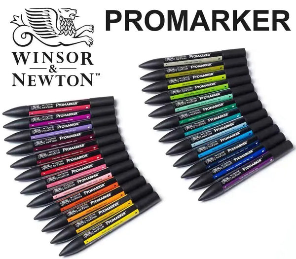 Winsor & Newton Promarker Baru Warna Seni Spidol Metalik Neon Sorot Kemasan Baru