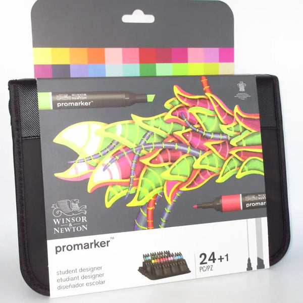 Winsor & Newton Promarker Set 24 Colors Student Designer Art Markers
