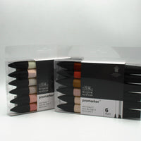 Winsor & Newton Promarker Skin Tones Set Twin Tip Alcohol Based Fast Dry Markers