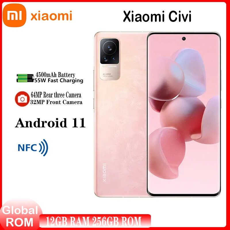 Xiaomi Civi 5G Mobile Phone Global Rom 64MP Rear Three Camera 6.55