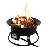 Yard Gas Brazier Portable Courtyard Metal Fire Pit Heater 19" ZOKOP U.S. Standard KLD4004 52000BTU Outdoor Camping Black[US-W]
