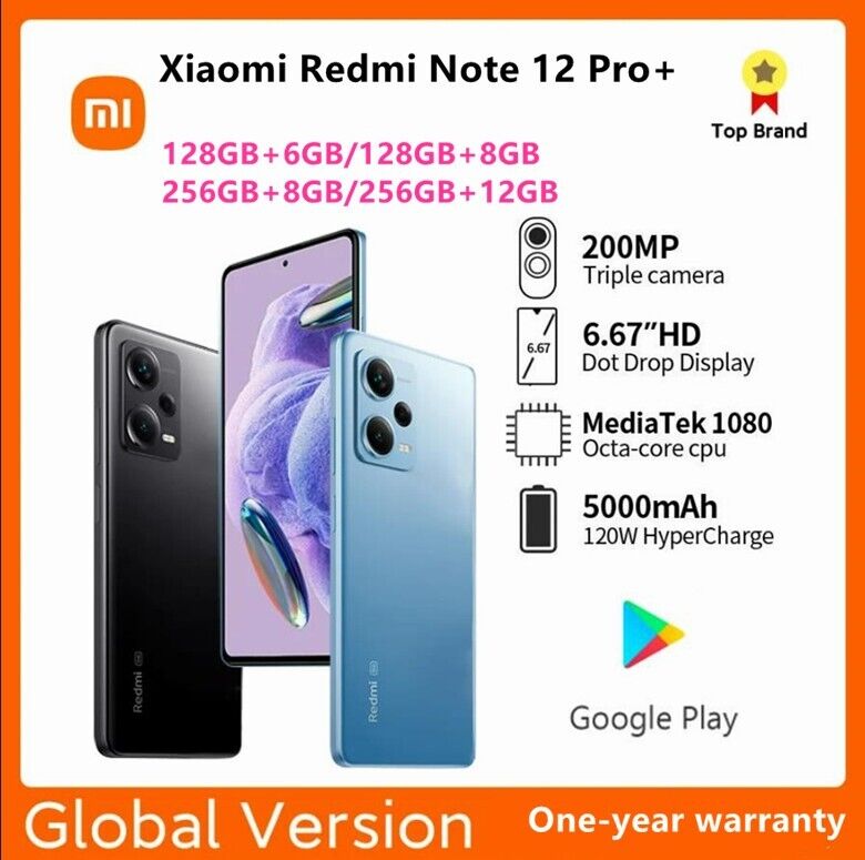 Xiaomi Redmi Note 12 Pro+ 5G 256GB Unlocked Android Global Smartphone –  AOOKMIYA