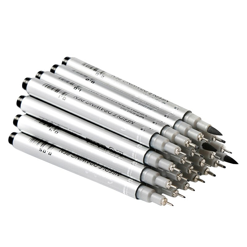 10Pcs Superior Needle Drawing Pen Waterproof Pigment Fineline
