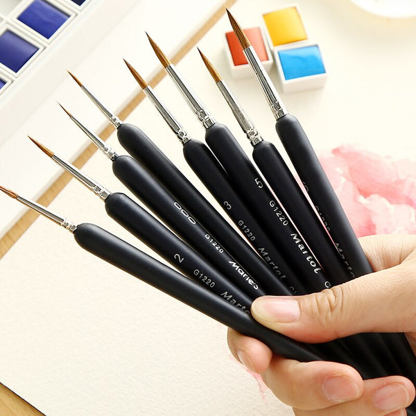 11pcs Hook line Pen For Watercolor Oil Painting Extra Fine Soft Wolf Hair Hand Painted Brush Gouache Acrylic Nail Art Drawing