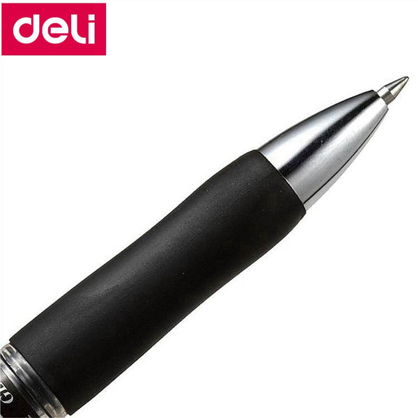 144PCS/LOT Deli S02 press type gel pen 0.7mm roller ball pen gel ink pen black ink color China top brand Deli