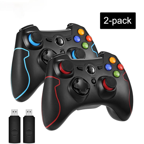 AOOKGAME   2pcs ESM-9013 Wireless Gamepad Joystick Game Controller with Vibration Joystick For PC PS3 Android TV Box Phone Gamers