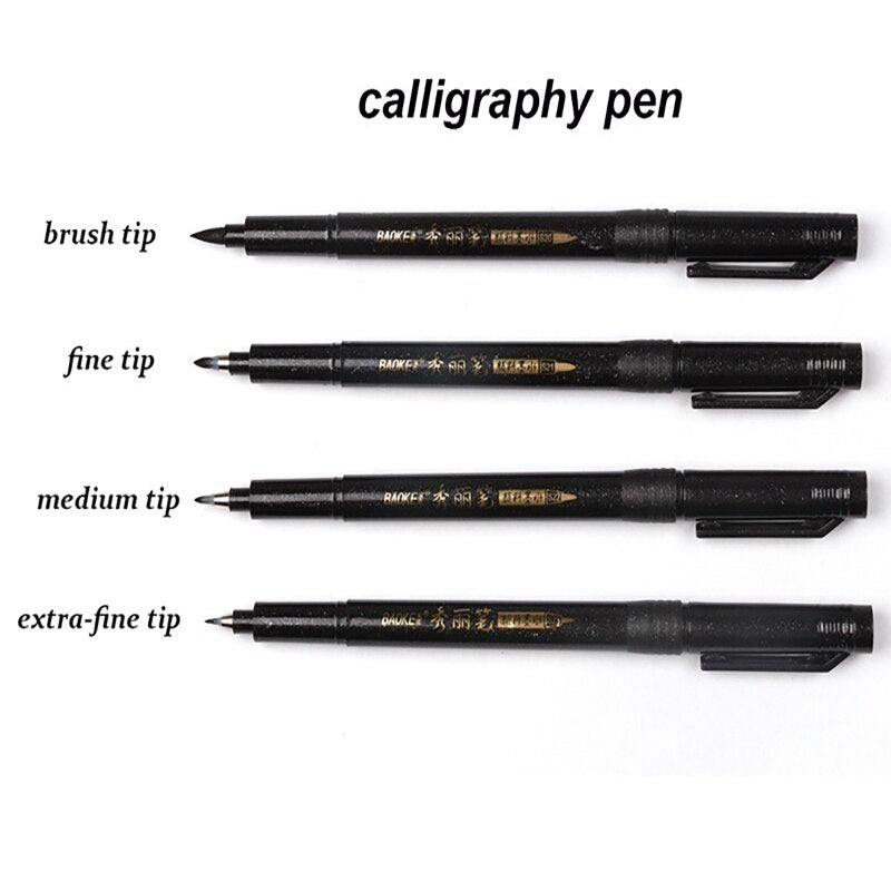 4 Sizes Nibs Calligraphy Pen Brush Lettering Pens Set flexible Refill –  AOOKMIYA