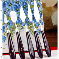 5 pieces of oil painting scraper set gouache paint color palette knife acrylic pick knife pointed flat round head drawing tool