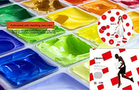 AOOK Gouache Paint Set, 56 Colors x 30ml Unique Jelly Cup Design in a Carrying，Comes with a colorful round and rectangle tray Paint Palette