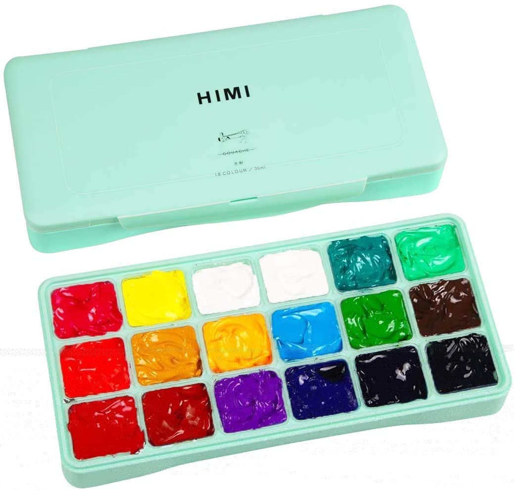 AOOKMIYA Empty Watercolor Palette Paint Case with Cover Adult with Mix