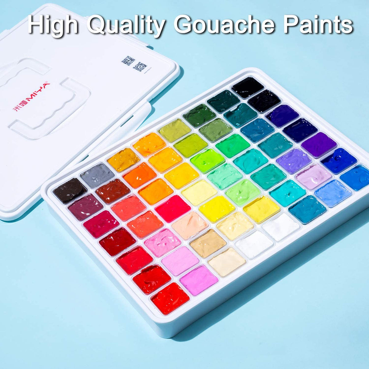 Himi Gouache Paint Set Jelly Cup 18 Vibrant Colors Non Toxic Paints with Portable Case Palette for Artist Canvas Painting Watercolor Papers Rich