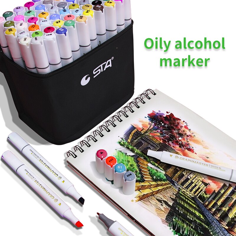 48 Colors Double Head Marker Pens Set Alcohol Based Markers for Manga  Drawing Sketching School Art Supplies Students Stationery