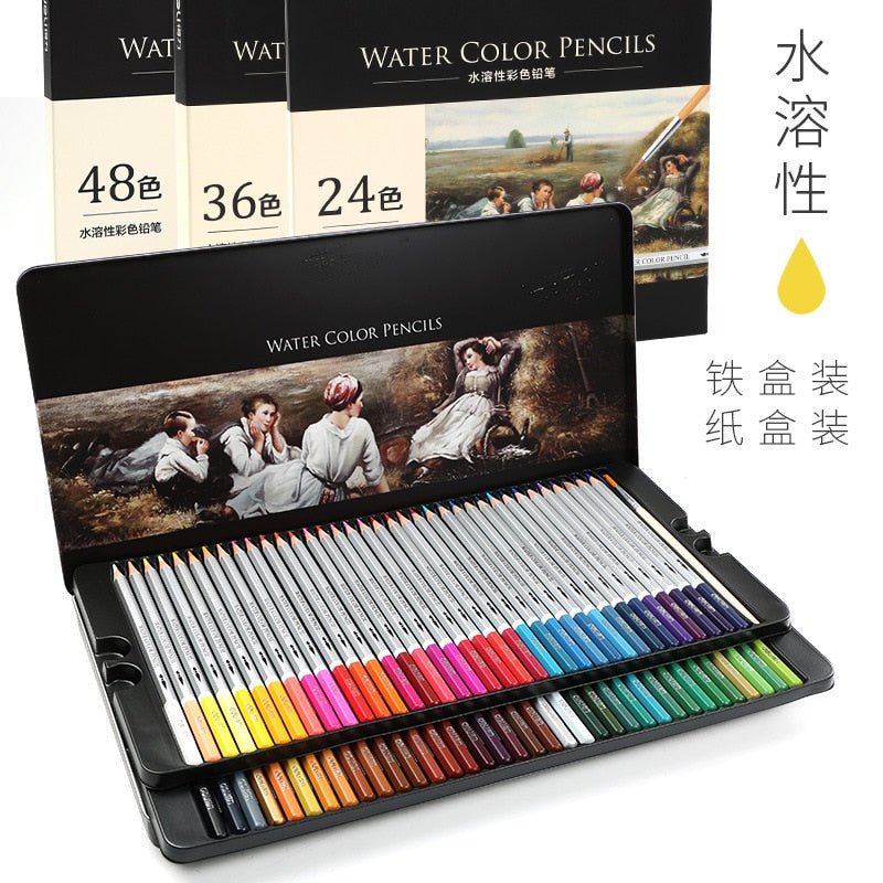 DELI Water soluble color Pencil Painting 24/36/48/72 Colors Pencil s –  AOOKMIYA