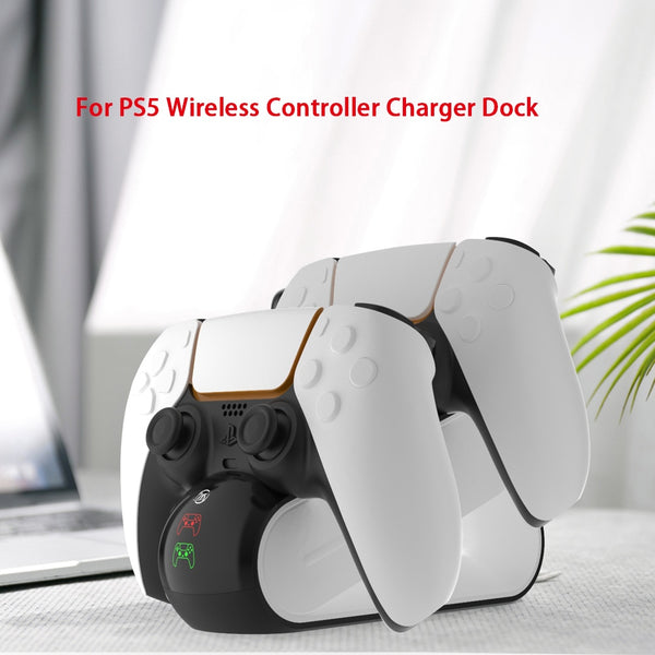 AOOKGAME  DualSense Charging Cradle Dock Station For PS5 Wireless Controller Dual Charger with LED Indicator USB Charge