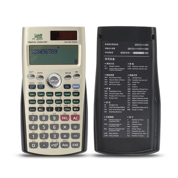 FC-200V Financial Management Professional Examination Calculator Financial Computer Solar Energy CFA/AFP Examination