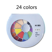 HIMI Solid Watercolor Set 24/38 Colors Miya Portable Powder Gouache Painting Pigment for Kids Student Art Supplies