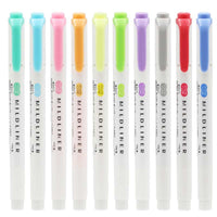 Japanese Zebra 5Pcs/Set Mildliner Pen Mild Liner Double Headed Highlighter Pen Drawing Marker Pens Scribble Art Stationery