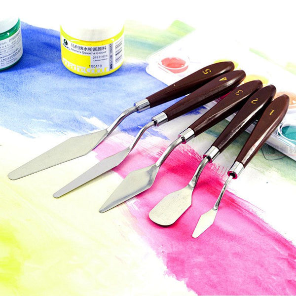 High Quality Artist Oil Painting knife Palette Utility Knife Set Mixed Stainless Steel Scraper Spatula Knives Drawing Tools Set