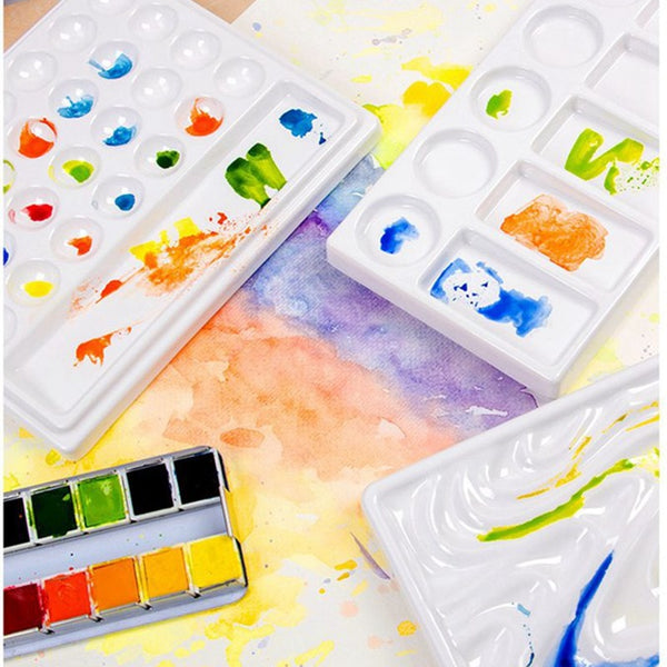 High Quality Imitation Ceramic Artist Watercolor Paint Palette For Oil Watercolour Empty Painting Pallet Drawing Art Supplies