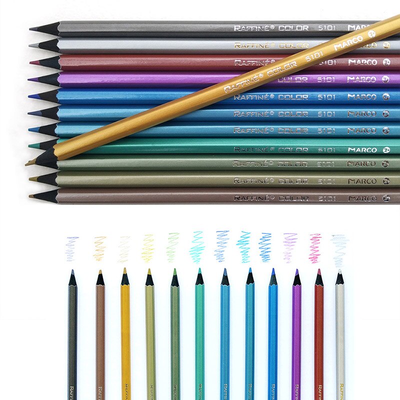 12 Color Metallic Colored Drawing Pencils