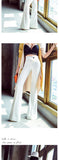 AOOKDRESS micro-pants children's summer new high-waisted women's trousers slim and slim white thin flared trousers