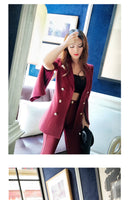 AOOKDRESS Spring new professional wear women's trousers suits, elegant temperament, cuffs split small suit jacket, thin trousers