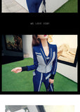 Aookdress spring new fashion temperament contrast irregular Blazer coat flared pants three piece suit