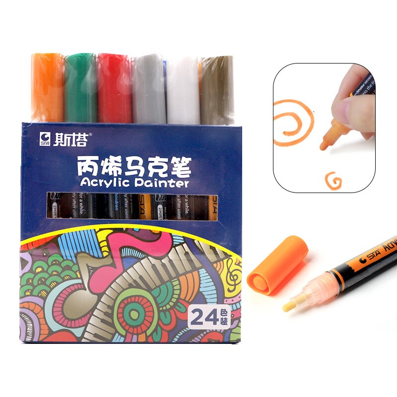 Acrylic Paint Markers for Kids Fast Drying Doodle Coloring Paint Pens  Drawing Markers for Stone Wood Glass DIY Holiday Painting - AliExpress