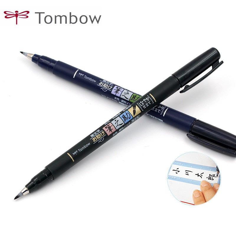 TOMBOW Calligraphy Soft Brush Pen Art Markers Black Ink Pens for