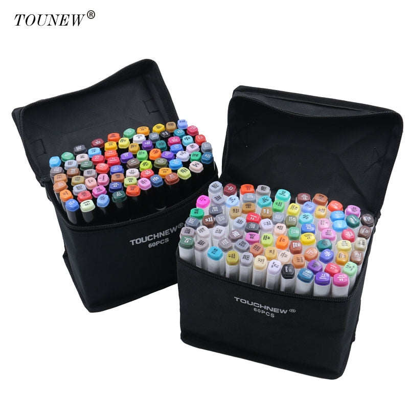 TOUCHNEW Marker 12/30/60/80/168 Colors Soft Brush Markers Pen Sketch Drawing  Markers Set