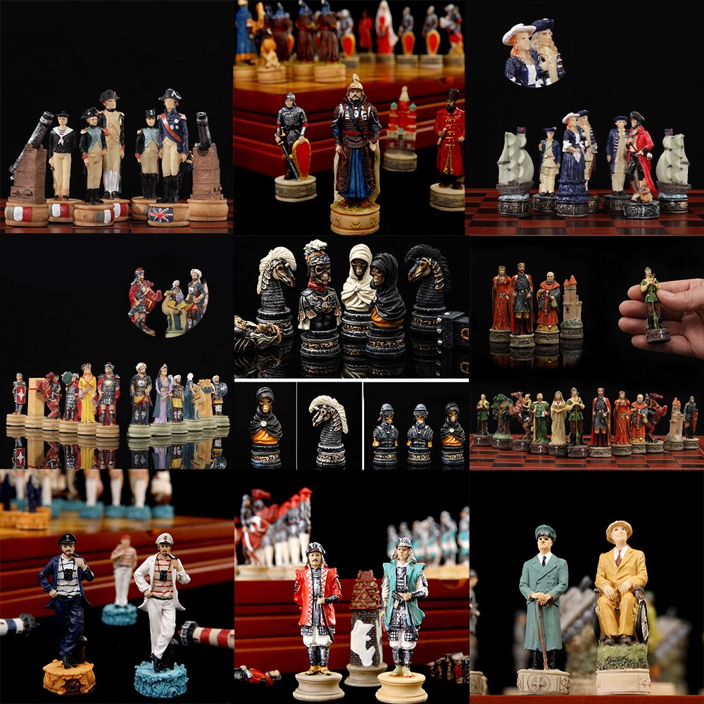 Jogo De Xadrez Medieval Coleção Temático Tabuleiro