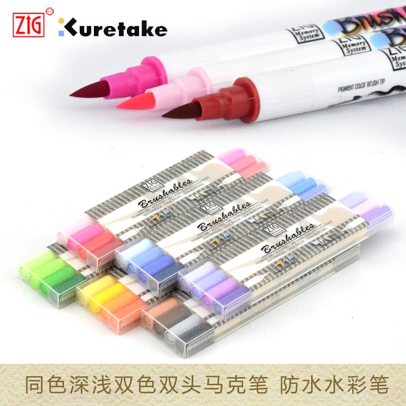 Kuretake Water Beauty Character Practice Set Pen DAW100-7