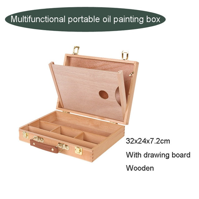 Wooden Easel Painting Easel Artist Desk Easel Portable Miniature Desk  Folding Easel Table Box Oil Paint Accessories Art Supplies