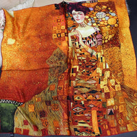 Brand New 100% Silk Scarf Classic Artist Gustav Klimt kiss Abstract Oil Painting Women's Wraps Scarves Square Scarves