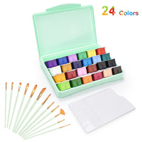 24 Colors HIMI Gouache Paint Set Watercolor Pigment 30ml Jelly Cup Design with Brushes Set for Artists Students Art Supplies